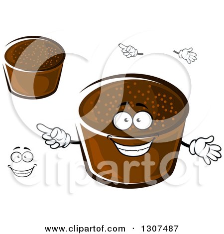 Clipart of a Cartoon Face, Hands and Rye Bread - Royalty Free Vector Illustration by Vector Tradition SM