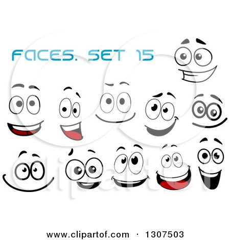 Clipart of Faces with Different Expressions and Text 15 - Royalty Free Vector Illustration by Vector Tradition SM