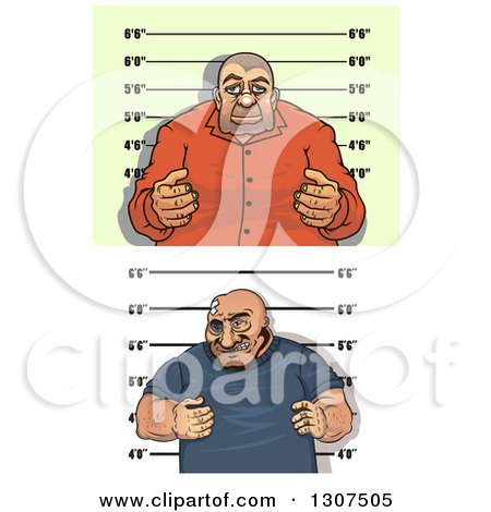 Clipart of Mugshots of White Men - Royalty Free Vector Illustration by Vector Tradition SM