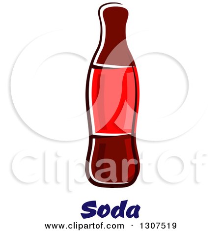 Clipart of a Cartoon Soda Bottle over Text - Royalty Free Vector Illustration by Vector Tradition SM