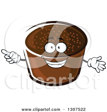 Clipart of a Cartoon Rye Bread Character Pointing - Royalty Free Vector Illustration by Vector Tradition SM