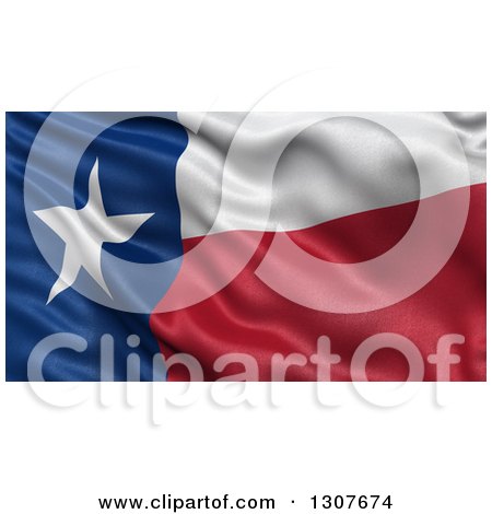Clipart of a 3d Rippling State Flag of Texas, USA - Royalty Free Illustration by stockillustrations