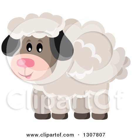 Clipart of a Cute Fluffy Sheep - Royalty Free Vector Illustration by visekart