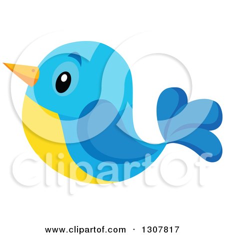 Clipart of a Cute Yellow and Blue Bird - Royalty Free Vector Illustration by visekart