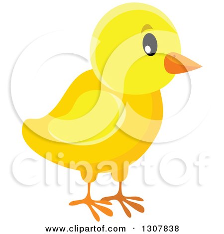 Clipart of a Cute Yellow Chick - Royalty Free Vector Illustration by visekart
