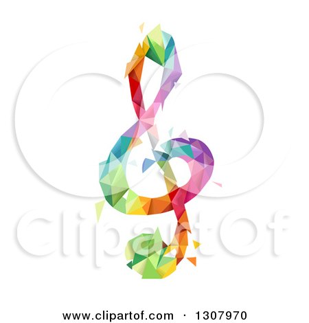 Clipart of a Colorful Geometric G Clef Music Note - Royalty Free Vector Illustration by BNP Design Studio