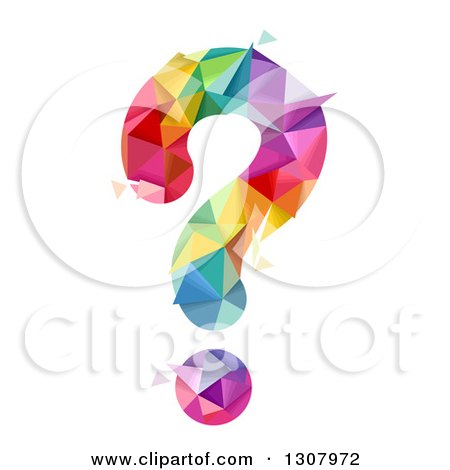 Clipart of a Geometric Colorful Question Mark - Royalty Free Vector Illustration by BNP Design Studio