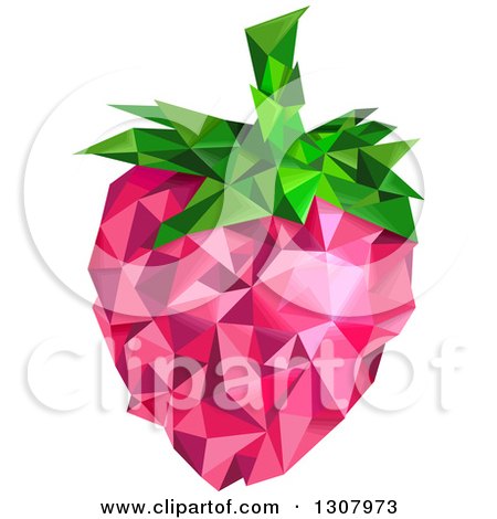Clipart of a Geometric Strawberry - Royalty Free Vector Illustration by BNP Design Studio
