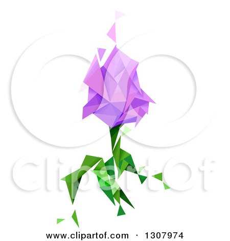 Clipart of a Geometric Purple Tulip Flower - Royalty Free Vector Illustration by BNP Design Studio