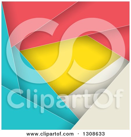 Clipart of a Geometric Colorful Abstract Background of Layers - Royalty Free Vector Illustration by KJ Pargeter