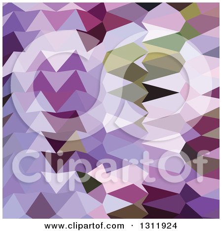 Clipart of a Low Poly Abstract Geometric Background of Floral Lavender - Royalty Free Vector Illustration by patrimonio