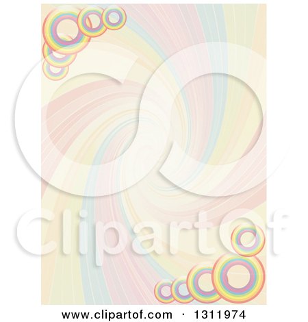 Clipart of a Colorful Funky Swirl and Rings Background - Royalty Free Vector Illustration by elaineitalia