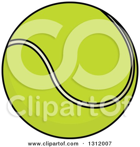 Clipart of a Cartoon Tennis Ball 2 - Royalty Free Vector Illustration by Vector Tradition SM
