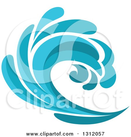 Clipart of a Blue Splash or Surf Wave 3 - Royalty Free Vector Illustration by Vector Tradition SM