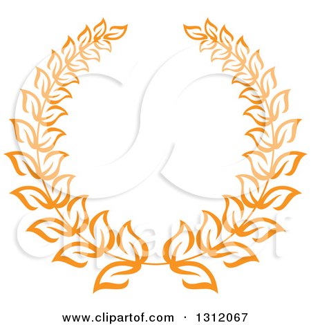 Clipart of a Orange Laurel Wreath 21 - Royalty Free Vector Illustration by Vector Tradition SM