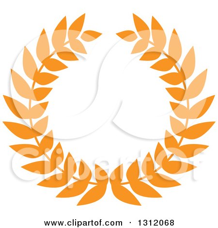 Clipart of a Orange Laurel Wreath 17 - Royalty Free Vector Illustration by Vector Tradition SM