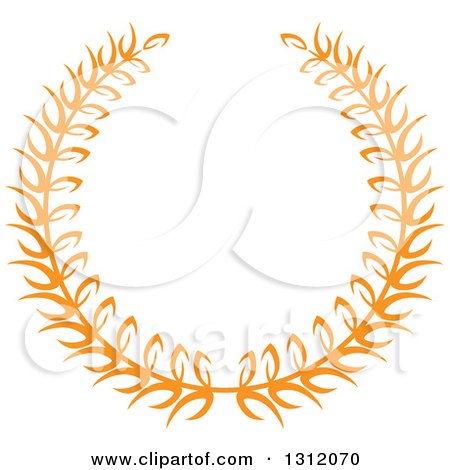 Clipart of a Orange Laurel Wreath 19 - Royalty Free Vector Illustration by Vector Tradition SM