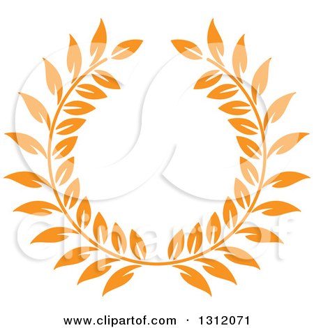 Clipart of a Orange Laurel Wreath 20 - Royalty Free Vector Illustration by Vector Tradition SM