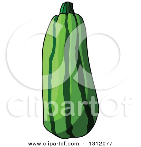 Clipart of a Cartoon Zucchini - Royalty Free Vector Illustration by Vector Tradition SM