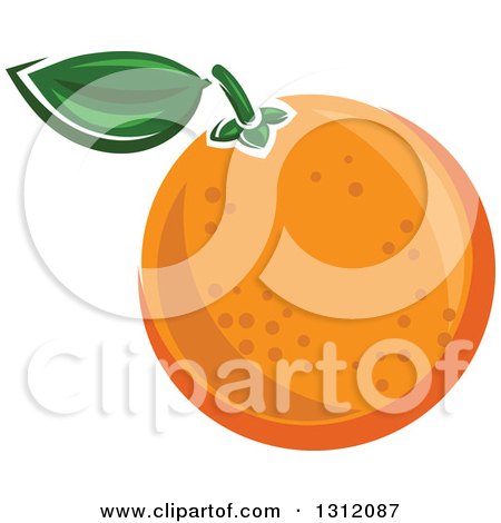 Clipart of a Cartoon Navel Orange - Royalty Free Vector Illustration by Vector Tradition SM