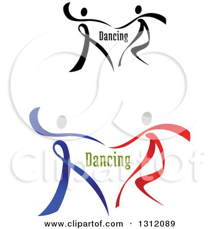 Clipart of Ribbon Couples Dancing with Text - Royalty Free Vector Illustration by Vector Tradition SM