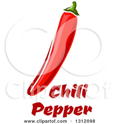 Clipart of a Cartoon Red Chili Pepper and Text - Royalty Free Vector Illustration by Vector Tradition SM