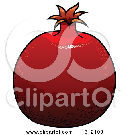 Clipart of a Cartoon Pomegranate Fruit - Royalty Free Vector Illustration by Vector Tradition SM
