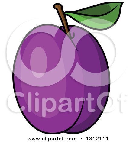 Clipart of a Cartoon Plum - Royalty Free Vector Illustration by Vector Tradition SM