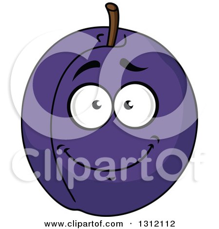 Clipart of a Cartoon Plum Character Smiling - Royalty Free Vector Illustration by Vector Tradition SM