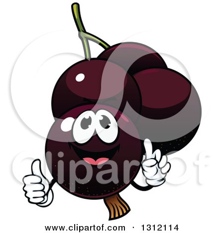 Clipart of a Cartoon Currants Character Giving a Thumb up - Royalty Free Vector Illustration by Vector Tradition SM