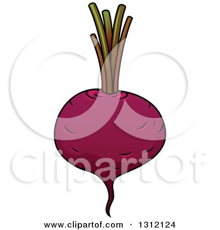 Clipart of a Cartoon Beet and Stalks - Royalty Free Vector Illustration by Vector Tradition SM
