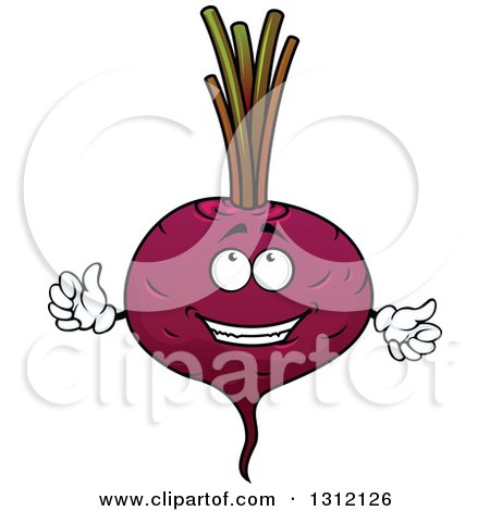 Clipart of a Cartoon Beet Character Giving a Thumb up - Royalty Free Vector Illustration by Vector Tradition SM