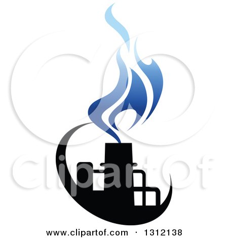 Clipart of a Black and Blue Natural Gas and Flame Design 4 - Royalty Free Vector Illustration by Vector Tradition SM
