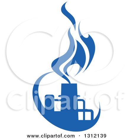 Clipart of a Blue Natural Gas and Flame Design 4 - Royalty Free Vector Illustration by Vector Tradition SM