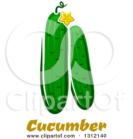 Clipart of Cartoon Cucumbers over Text - Royalty Free Vector Illustration by Vector Tradition SM