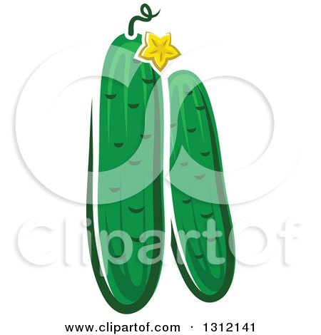 Clipart of Cartoon Cucumbers - Royalty Free Vector Illustration by Vector Tradition SM