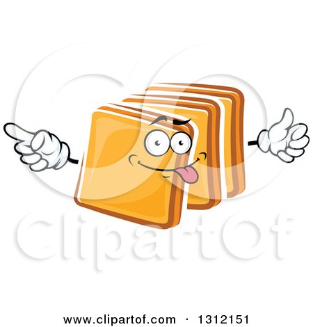 Clipart of a Cartoon Goofy Toast Character - Royalty Free Vector Illustration by Vector Tradition SM
