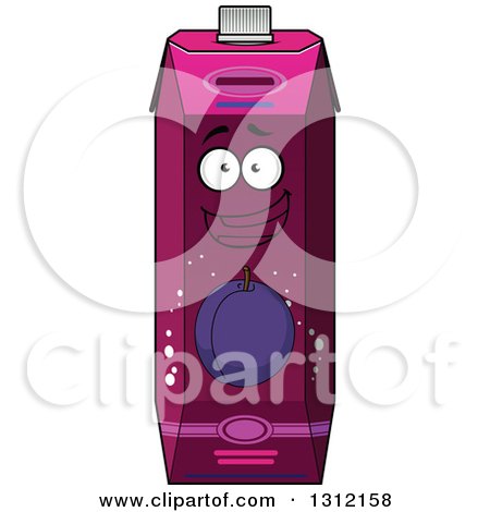 Clipart of a Happy Prune or Plum Juice Carton 6 - Royalty Free Vector Illustration by Vector Tradition SM