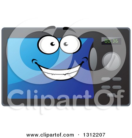 Clipart of a Happy Microwave Character - Royalty Free Vector Illustration by Vector Tradition SM