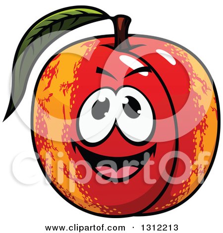 Clipart of a Cartoon Apricot Character - Royalty Free Vector Illustration by Vector Tradition SM
