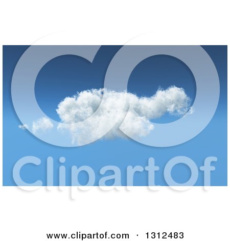 Clipart of a 3d Feathery Cloud in a Blue Sky - Royalty Free Illustration by KJ Pargeter