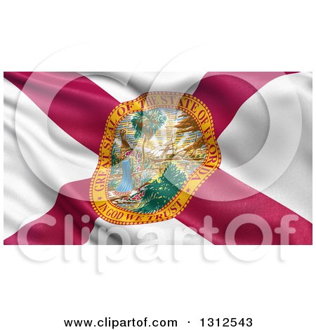 Clipart of a 3d Rippling State Flag of Florida, USA - Royalty Free Illustration by stockillustrations