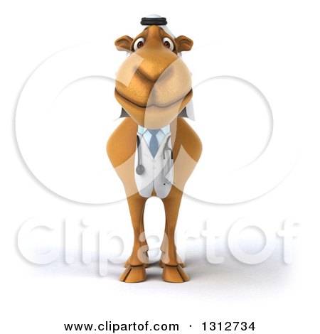 Clipart of a 3d Arabian Doctor Camel - Royalty Free Illustration by Julos
