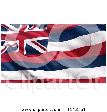 Clipart of a 3d Rippling State Flag of Hawaii, USA - Royalty Free Illustration by stockillustrations
