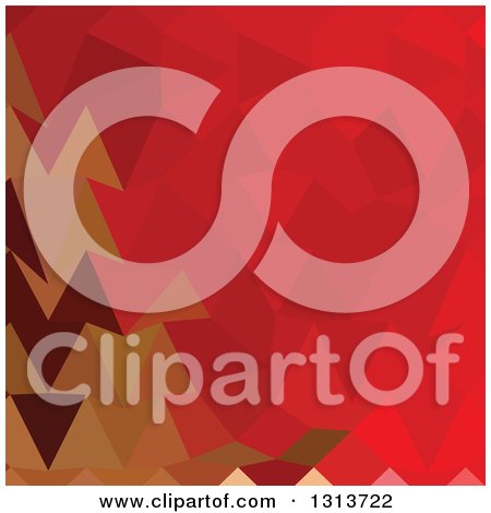 Clipart of a Low Poly Abstract Geometric Background of Coquelicot Red - Royalty Free Vector Illustration by patrimonio
