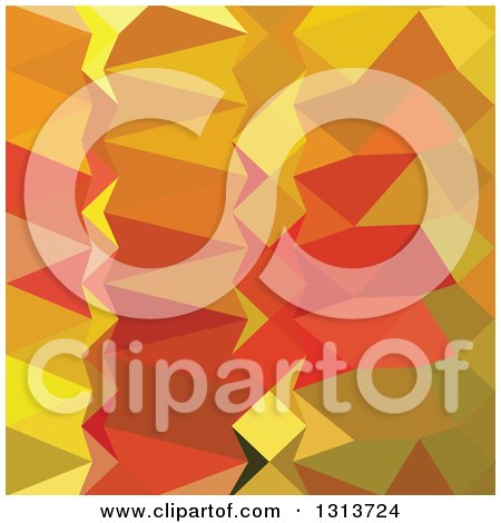 Clipart of a Low Poly Abstract Geometric Background of Golden Poppy - Royalty Free Vector Illustration by patrimonio