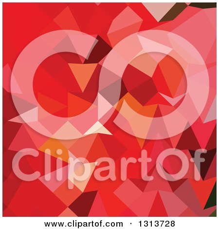 Clipart of a Low Poly Abstract Geometric Background of Candy Apple Red - Royalty Free Vector Illustration by patrimonio