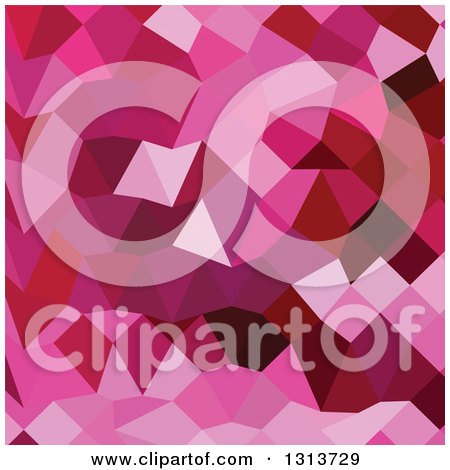 Clipart of a Low Poly Abstract Geometric Background of Cerise Pink - Royalty Free Vector Illustration by patrimonio