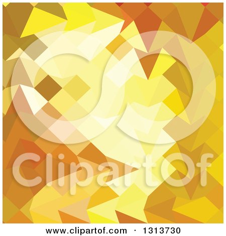 Clipart of a Low Poly Abstract Geometric Background of Amber Yellow - Royalty Free Vector Illustration by patrimonio