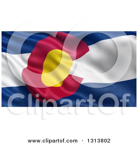 Clipart of a 3d Rippling State Flag of Colorado, USA - Royalty Free Illustration by stockillustrations